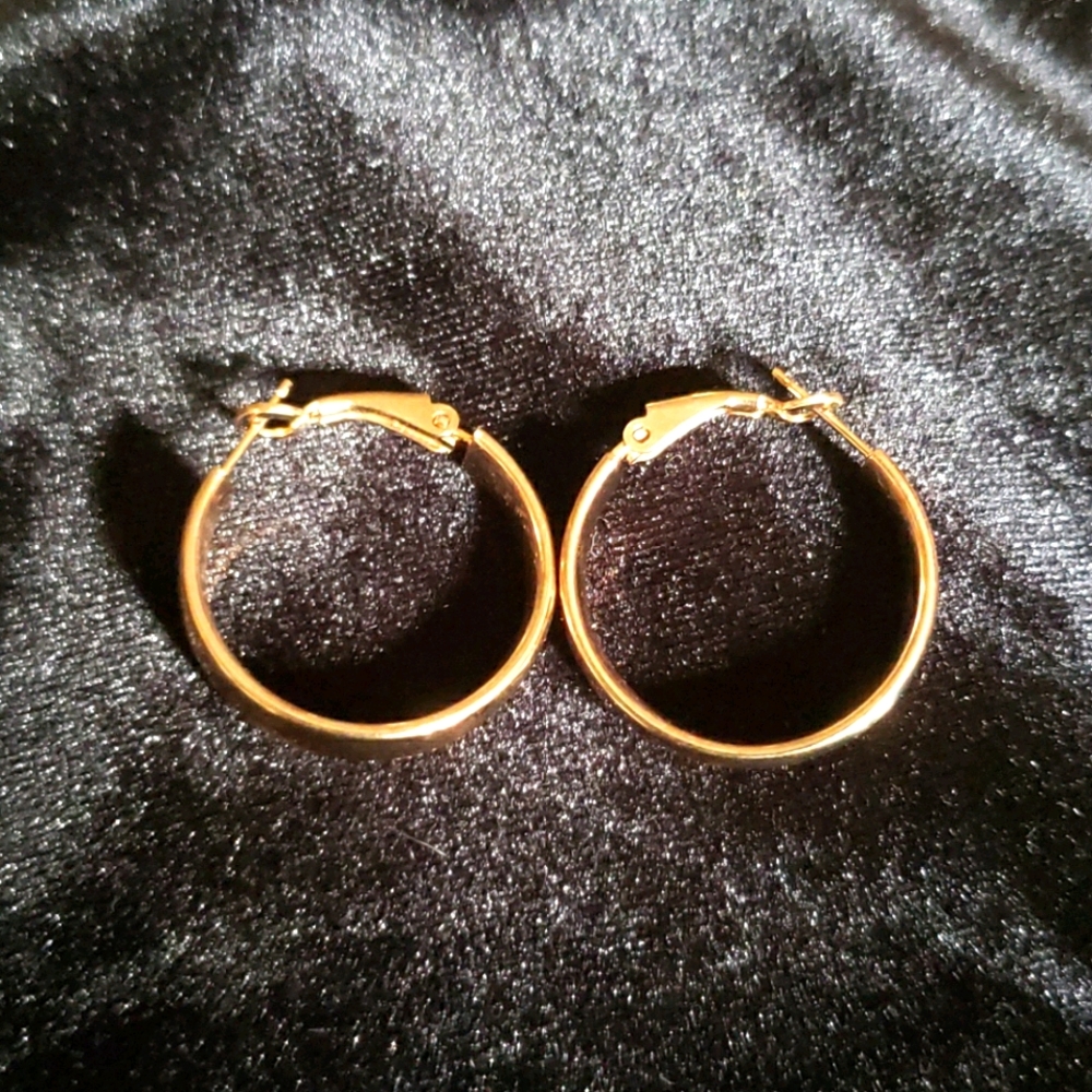 Sterling silver rose gold colored hoop earrings